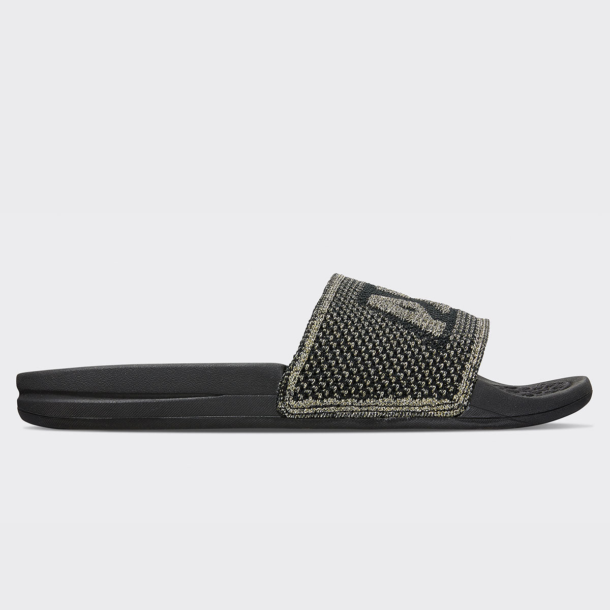 Women's Big Logo TechLoom Slide Black / Gold / Silver