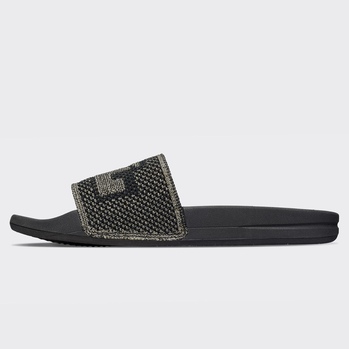 Women's Big Logo TechLoom Slide Black / Gold / Silver
