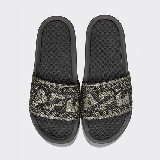 Women's Big Logo TechLoom Slide Black / Gold / Silver