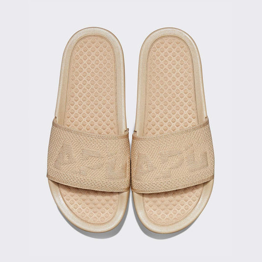 Women's Big Logo TechLoom Slide Metallic Champagne