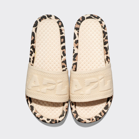 Women's Big Logo TechLoom Slide Parchment / Leopard