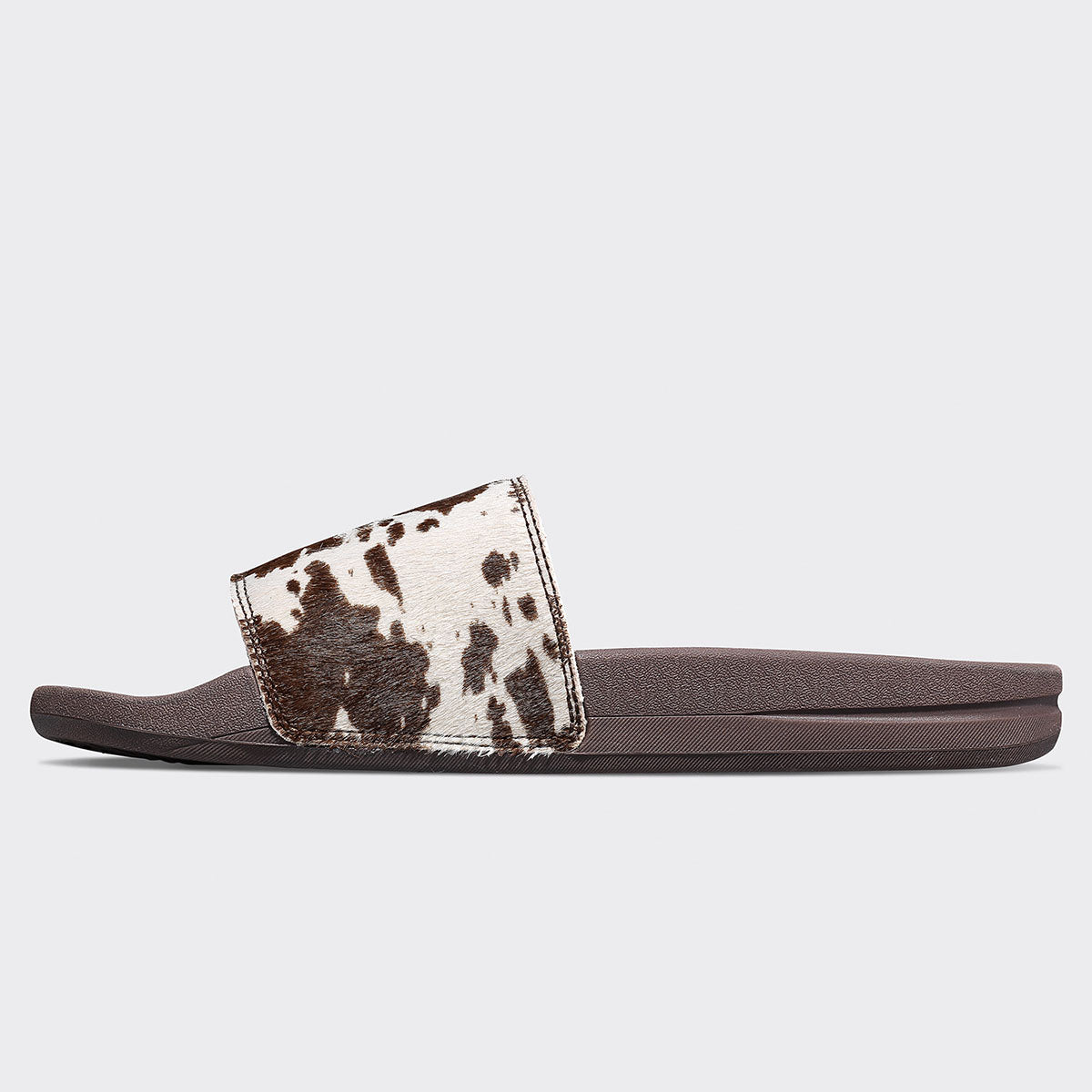 Men's Iconic Slide Deep Brown / White / Cow