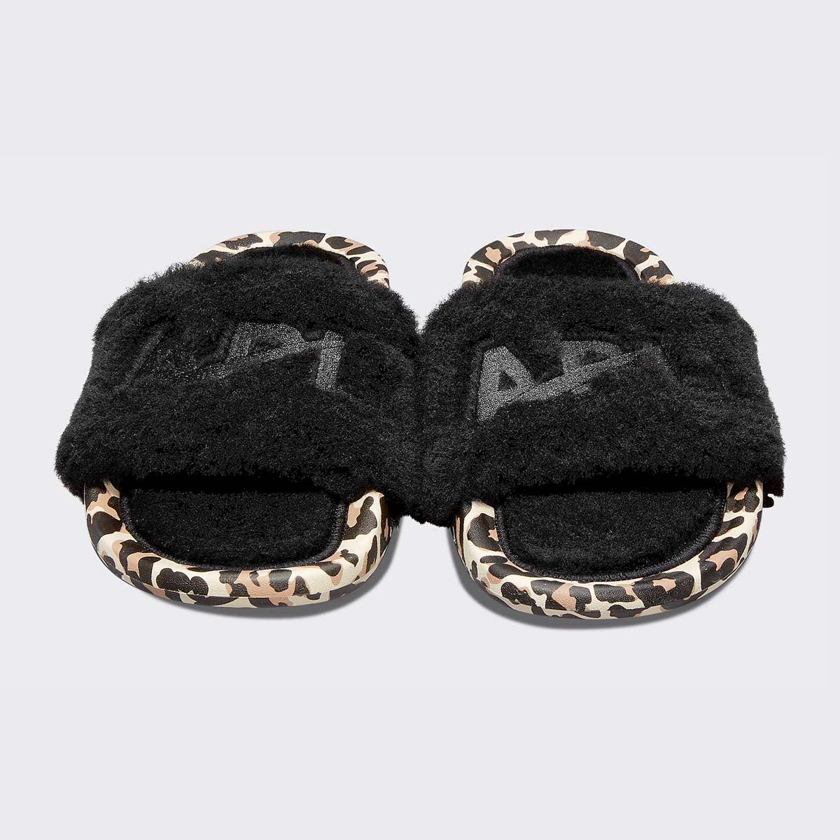 Women's Shearling Slide Black / Leopard