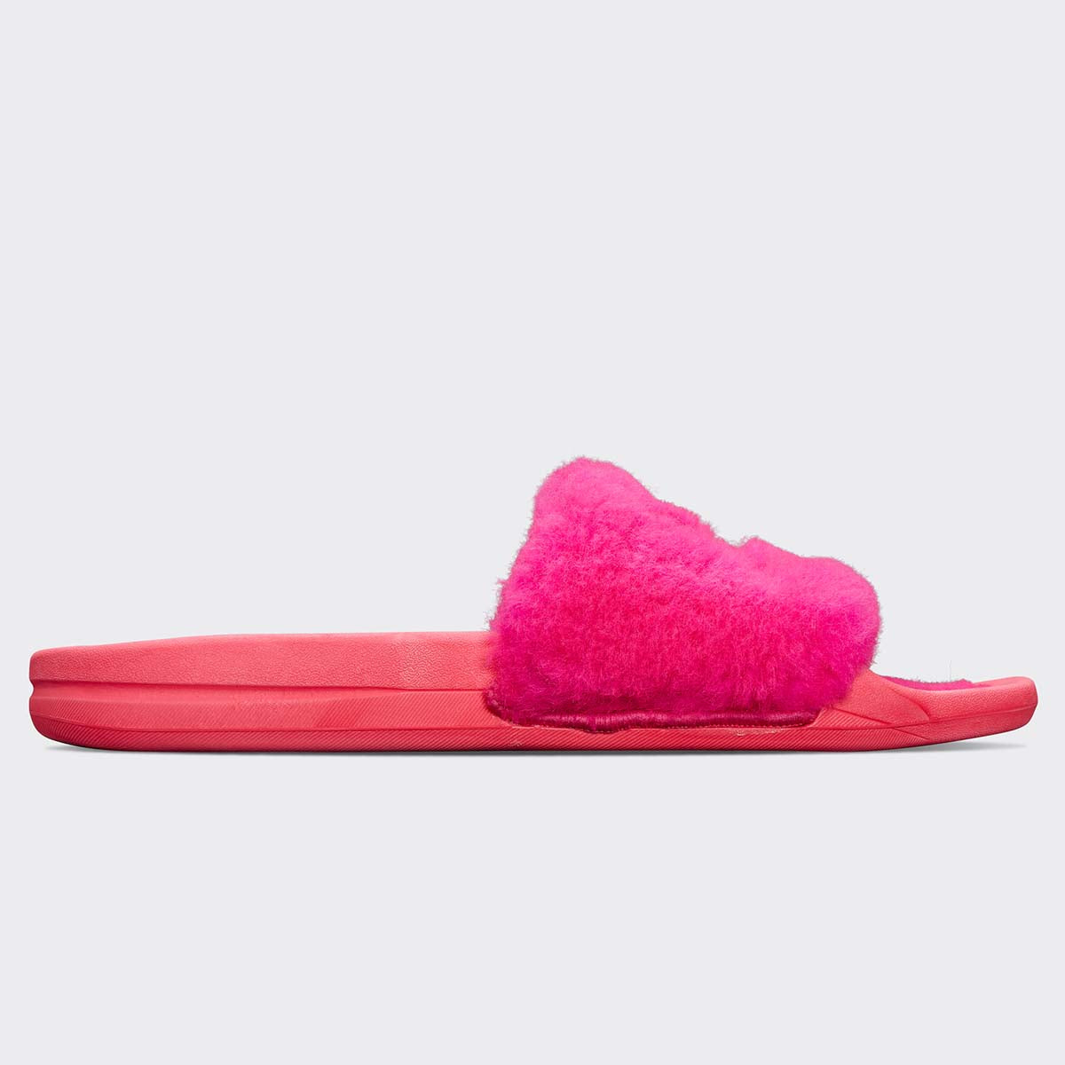 Women's Shearling Slide Neon Pink