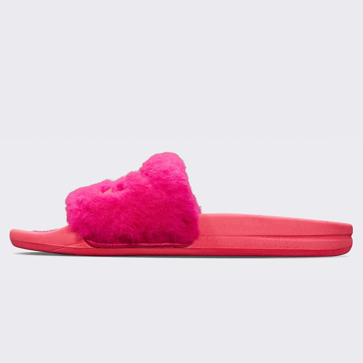 Women's Shearling Slide Neon Pink