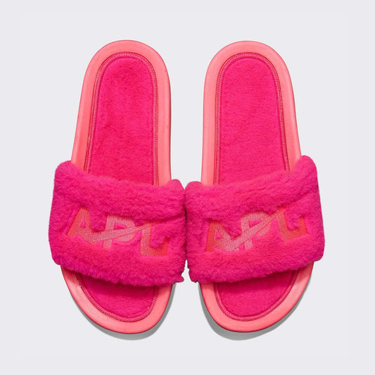 Women's Shearling Slide Neon Pink