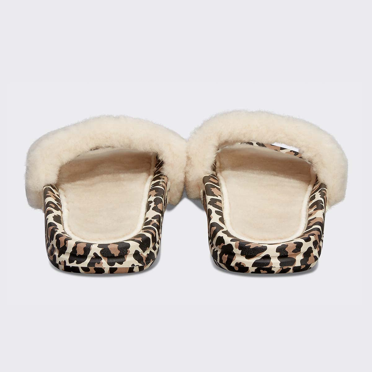 Women's Shearling Slide Parchment / Black / Leopard