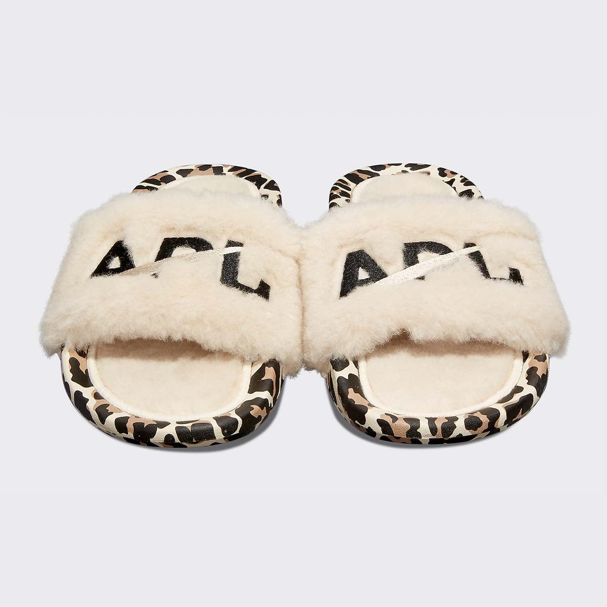 Women's Shearling Slide Parchment / Black / Leopard