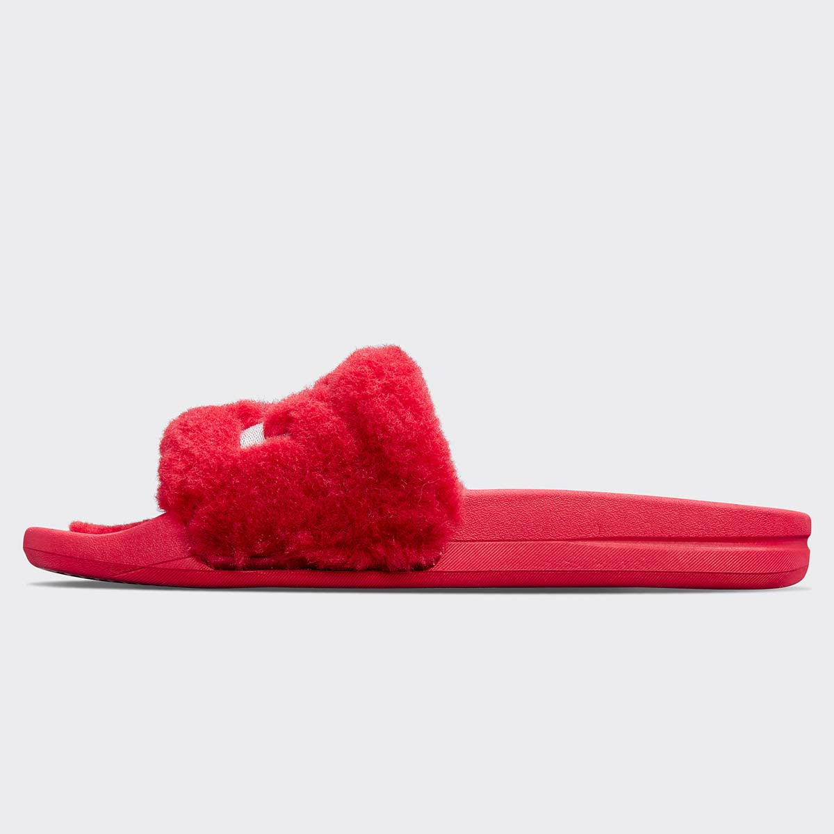 Women's Shearling Slide Red / Silver