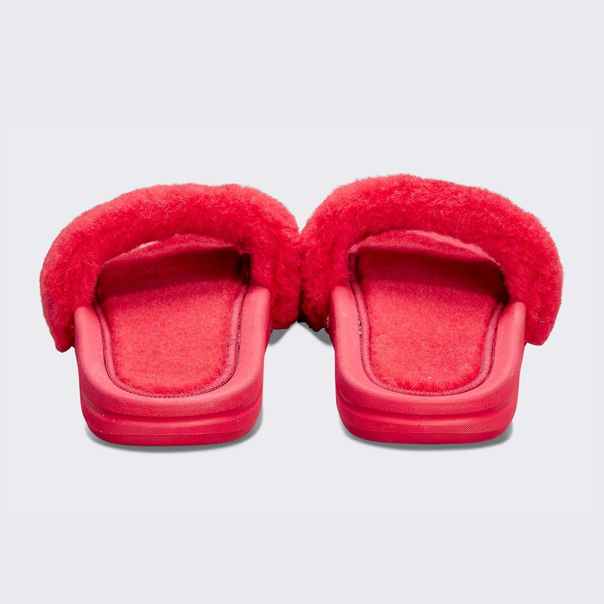 Women's Shearling Slide Red / Silver