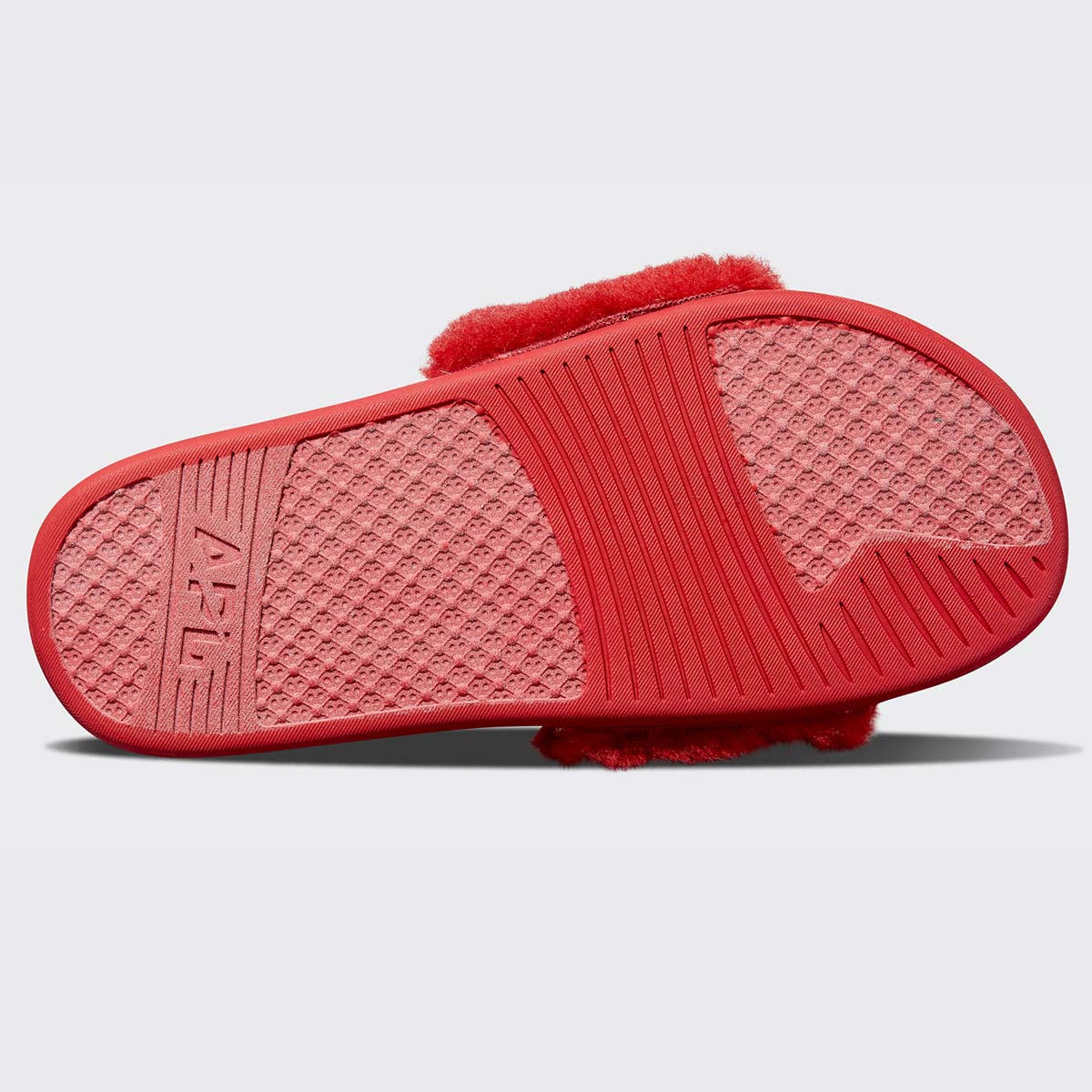 Women's Shearling Slide Red / Silver